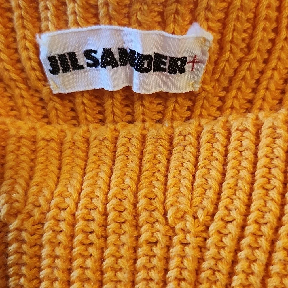 Jil Sander Cream, Orange, and Yellow Colorblock Dolman Sleeve Sweater M/L